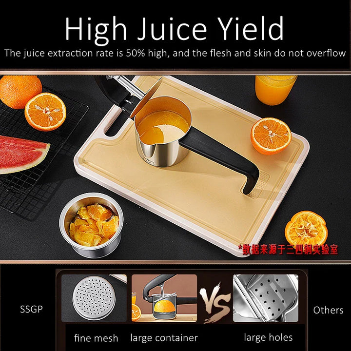 BowLift | Pressano Manual Juicer made of Stainless Steel | Patented Design | 50% Higher Juice Yield | For Citrus, Pomegranate & More