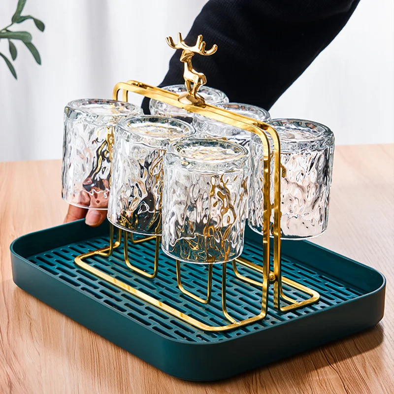BowLift | Glacio Glass Cup Holder - Glass Party Holder with Reindeer Design for Luxurious Whisky Experience