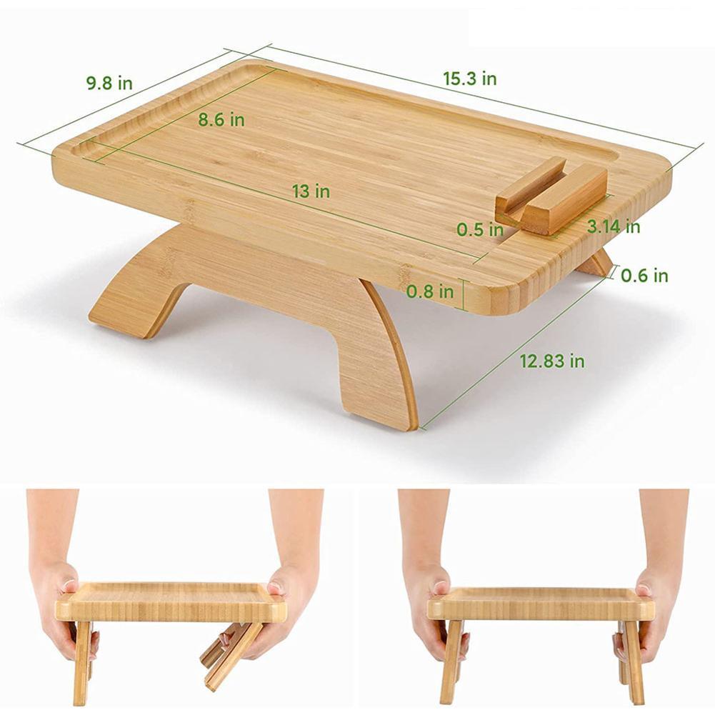 BowLift | Comfy Sofa Armrest Wooden Tray