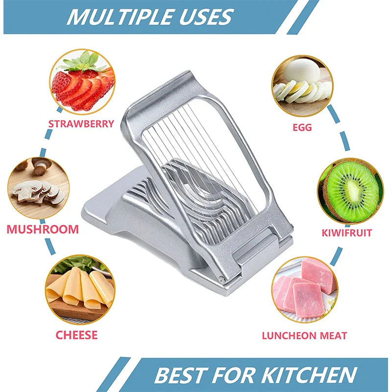 BowLift | Egg Slicer SchnittMeister | Stainless Steel Cutting Wires | For Egg, Cheese & Mushrooms | Robust Aluminum Housing