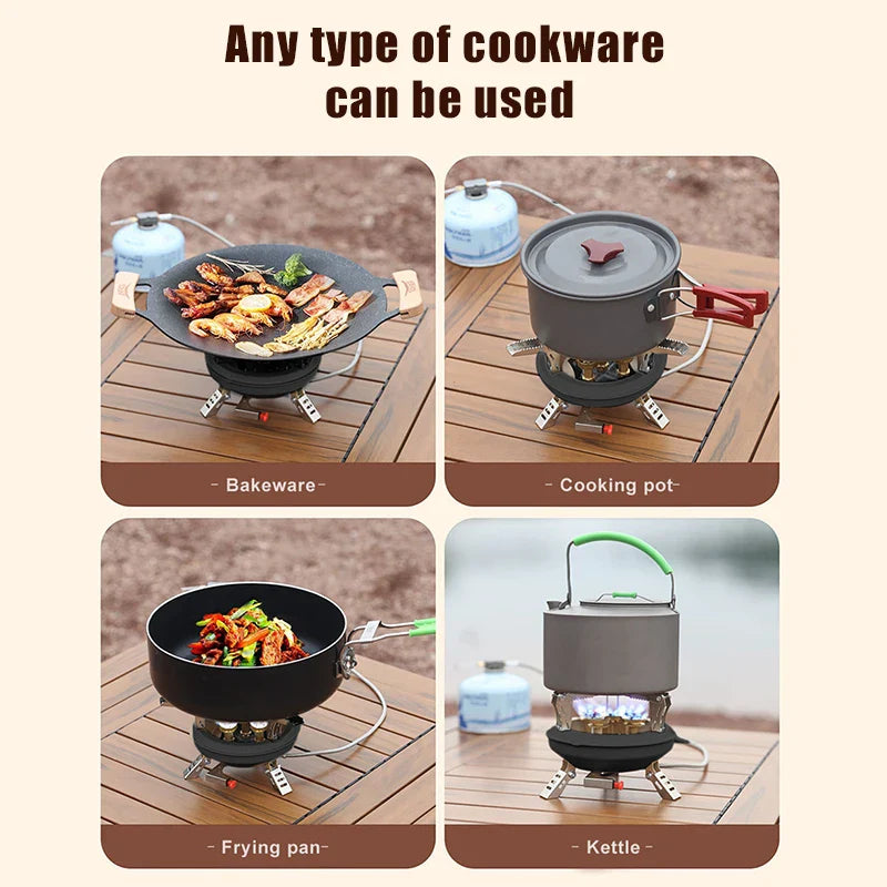 BowLift | Flamurion Camping Gas Stove 16000W with Piezo Ignition | Foldable High-Pressure Gas Burner for Outdoor & Emergencies | For Butane/Propane