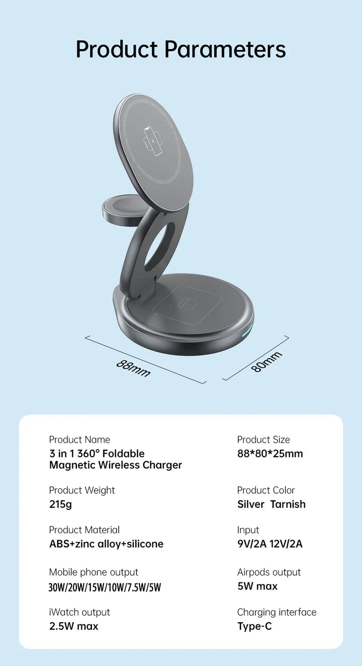 BowLift | 3 in 1 Foldable Magnetic Wireless Charger