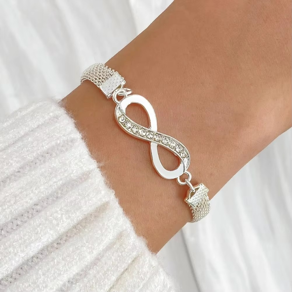 BowLift | Elegant Rhinestone Heart & Infinity Bracelet Set for Women - 3 Pieces