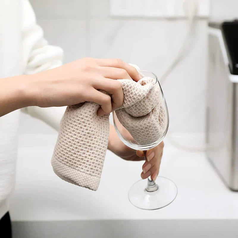 BowLift | EcoWaffle Dish Towel | 100% Cotton | Absorbent & Quick-Drying | Honeycomb Design