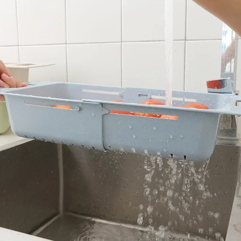 FlexDrain Draining Basket Kitchen – Adjustable Sink Organizer | Auto Drain & Fruit Vegetable Dryer | Space-saving Kitchen Accessory | Bowlift