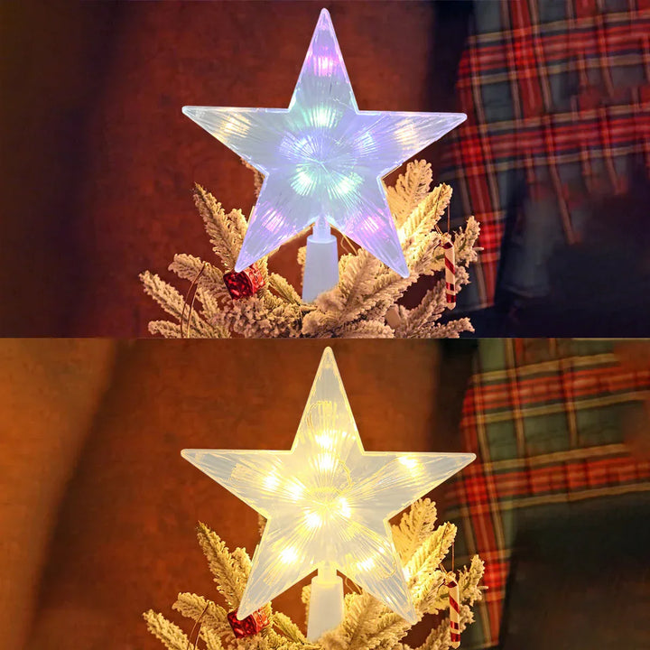 Bright Christmas Star – LED Illuminated Tree Topper for Christmas Tree, Sparkling Christmas Decoration for Festive Lighting and Elegant Decor | Bowlift