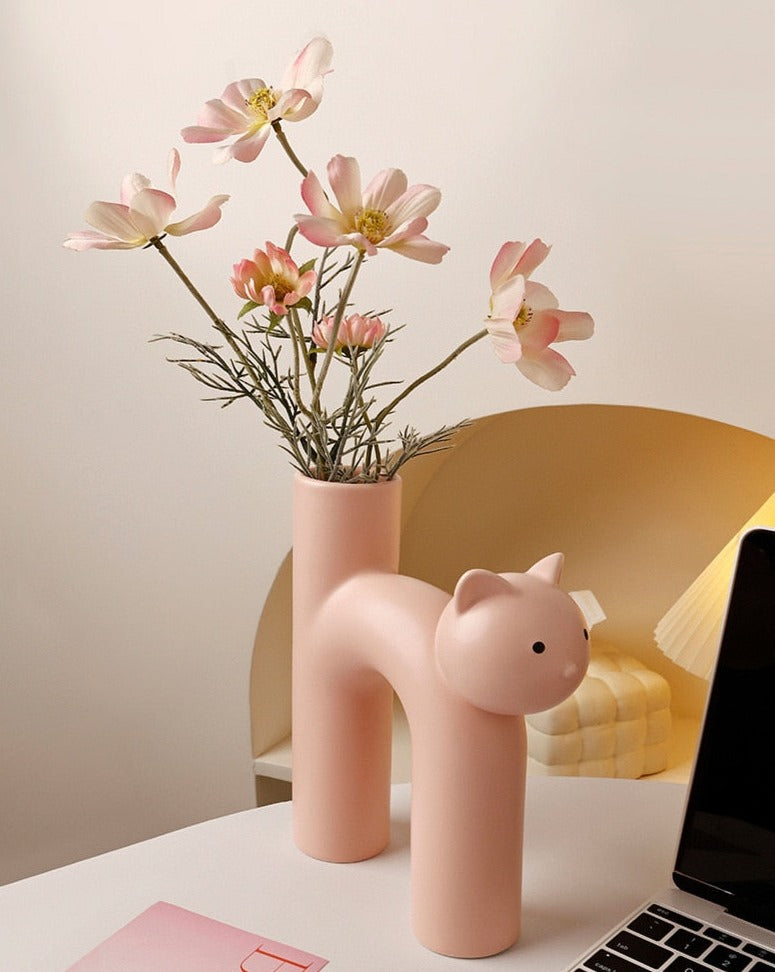 Ceramic Cat Vase | Bowlift