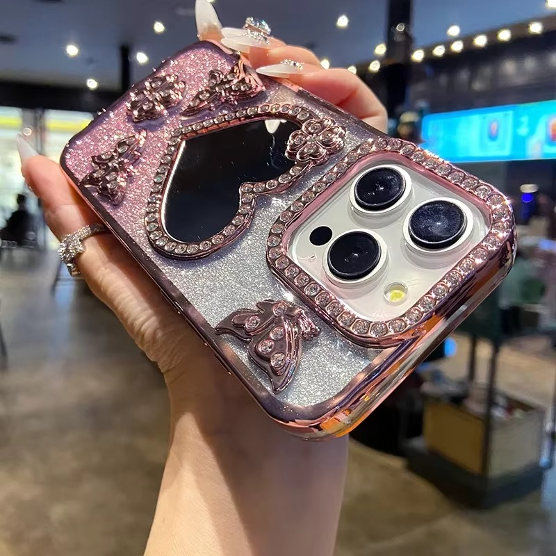 BowLift | Butterfly Glitter Diamond Mirror Case for iPhone