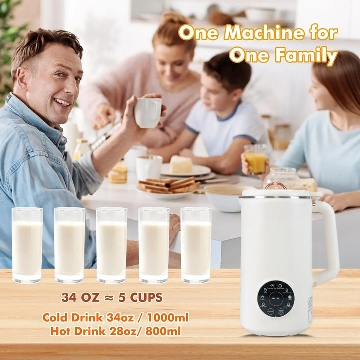 BowLift | PlantPure Plant Milk Maker 8-in-1 | For Nut, Oat & Soy Milk | 1000 ml Capacity | BPA-free