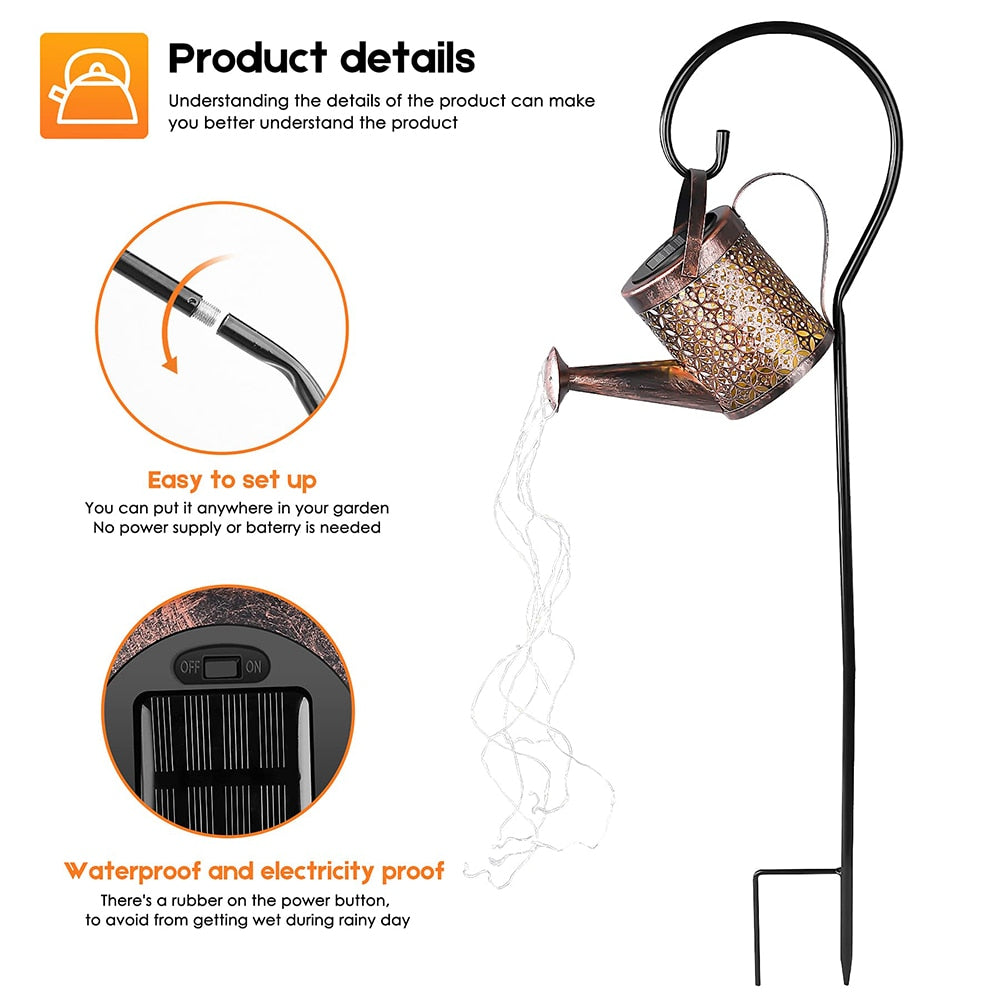 BowLift | Garden Watering Solar-Powered Can Patio Light