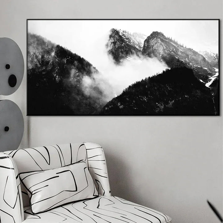 Northern Landscapes Forest Mountain Wilderness Wall Art Fine Art Canvas Prints Black White Posters For Living Room Modern Home Office Decor | Bowlift