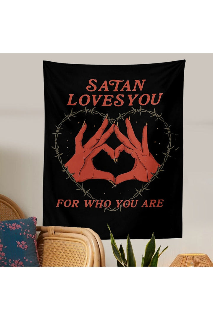 loves you angular wall tapestry | Bowlift