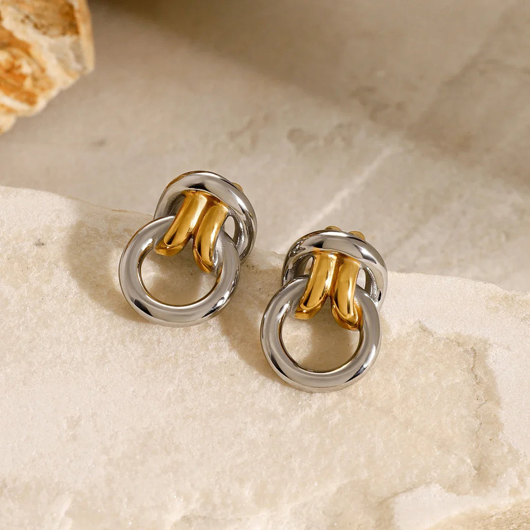 BowLift | Two Tone Ring Knot Earrings