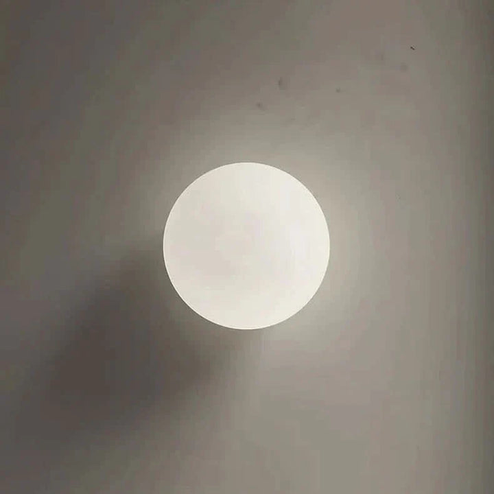BowLift | Modern White Milk Glass Circular Wall Light