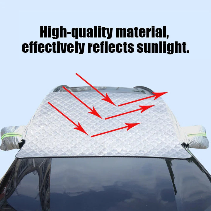 BowLift | FrostGuard Ultra | Extra Large Car Windshield Cover | 3-Window Design | Protection Against Snow, Ice, Sun & Dust | Windproof & Quick Installation