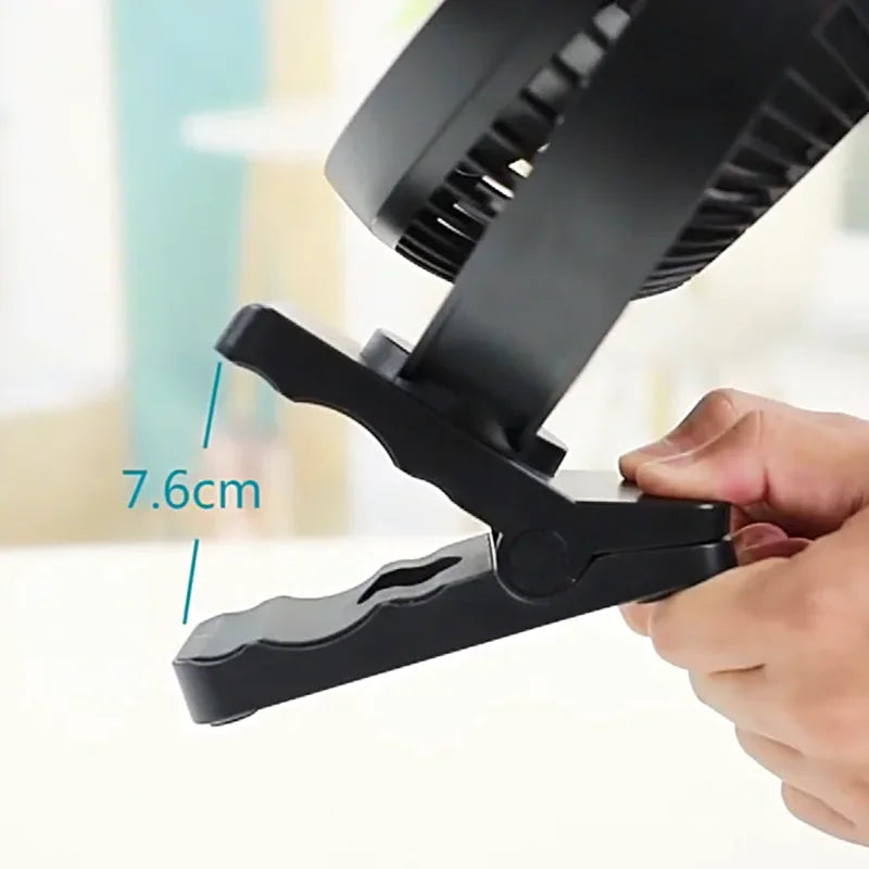 Portable USB Rechargeable Fan with 10000mAh Battery & Clip – Zephyr | Bowlift