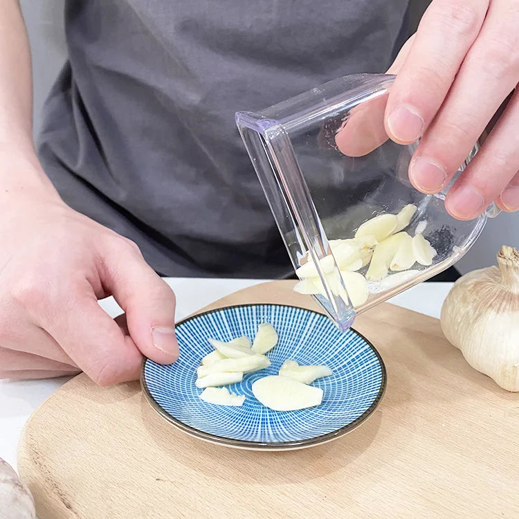 BowLift | GARLICO Garlic Press Hand Device | Manual Garlic Grater & Peeler | Stainless Steel & ABS | Kitchen Helper for Fine Chopping