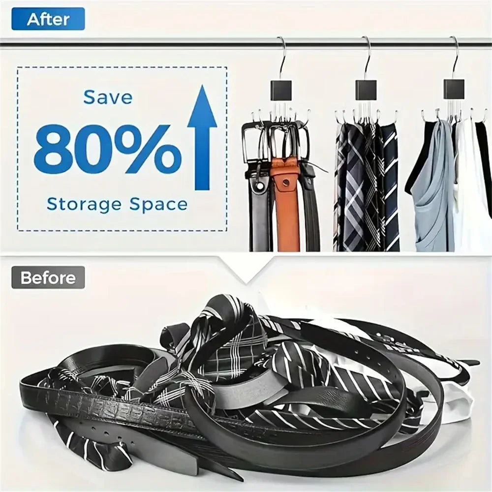 BowLift | ClutterFree Hook Organizer | Rotatable & Space-Saving | 6-Hook Design