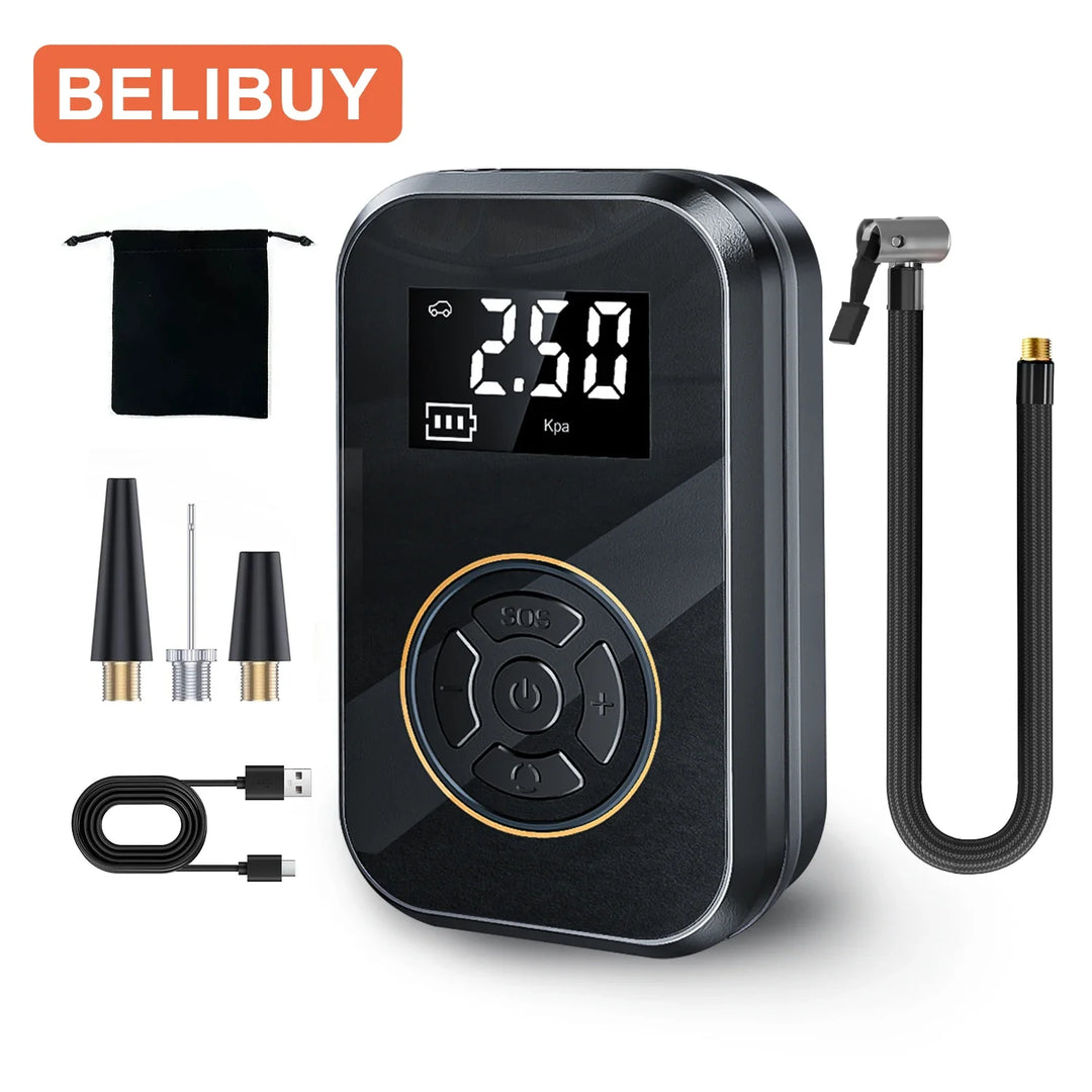 BowLift | AirVolt Go Compressor | Wireless & Rechargeable | Tire Pressure & Power Bank in One | Compact & Mobile