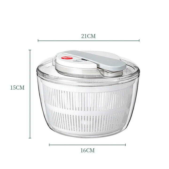 BowLift | SpinFresh Salad Spinner 3L with Lid | One-Hand Operation & Non-Slip Base | Salad Washer & Dryer for Vegetables & Fruits | BPA-Free & Practical
