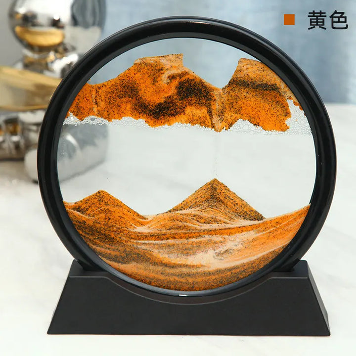 BowLift | 3D Sand Picture Aurelia Flow | Moving Sand Art in Glass | Relaxation & Decoration | Round Design