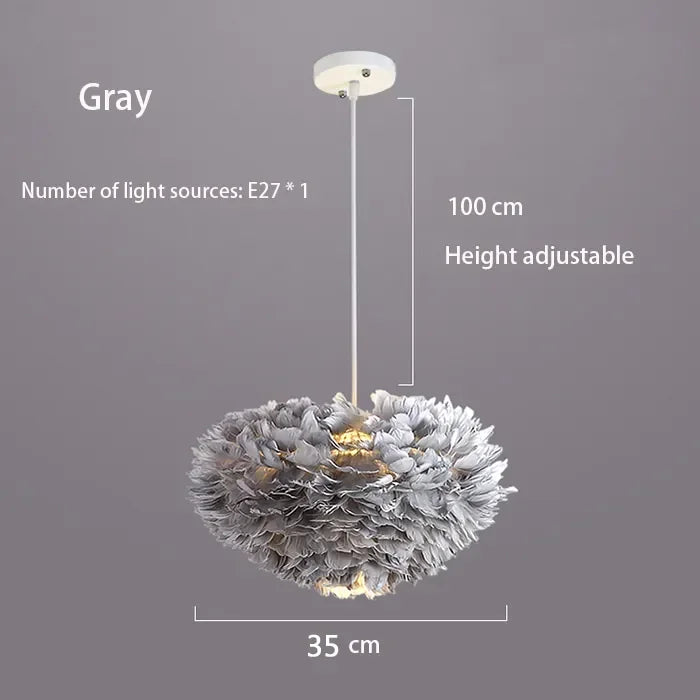 BowLift | Scandinavian Feathers Pendant Lamp with Modern LED