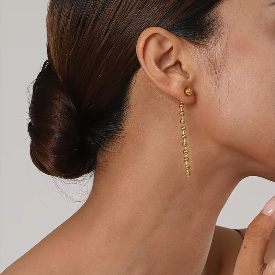 BowLift | Dainty Golden Bead Tassel Earrings