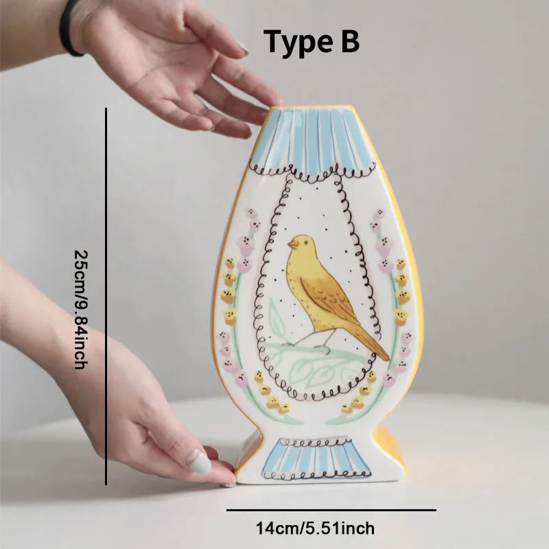 Vintage Illustration Ceramic Vase | Bowlift