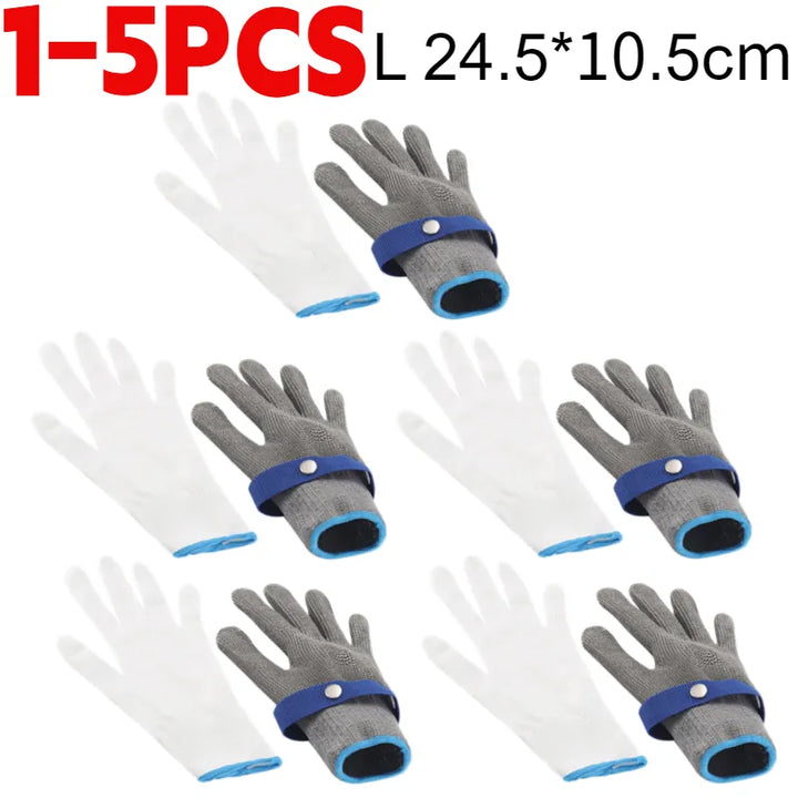 BowLift | Stainless steel cut-resistant gloves - Anti-cut, wire metal weave hand protection for slaughtering, gardening and labor safety
