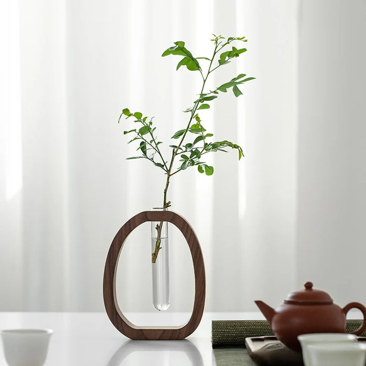 Oval Wood Frame Single Stem Vase | Bowlift
