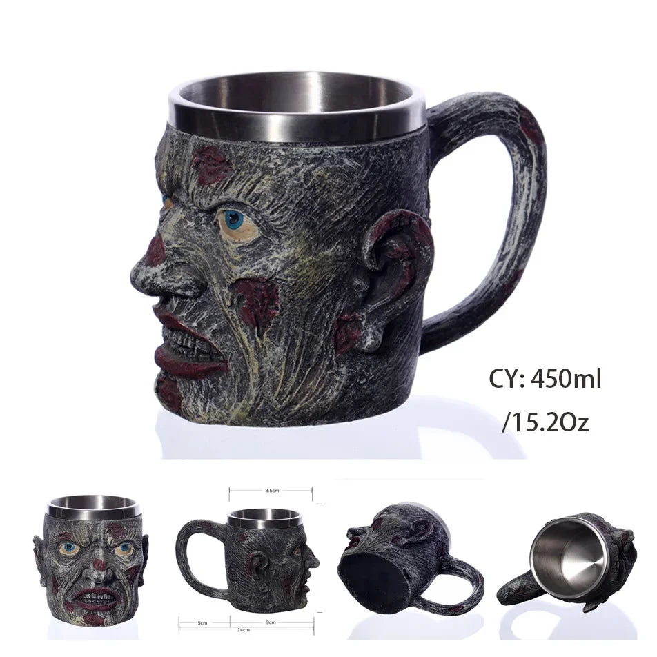 BowLift | Medieval Dragon Resin Stainless Steel Mug as Coffee Mug or Tea Mug