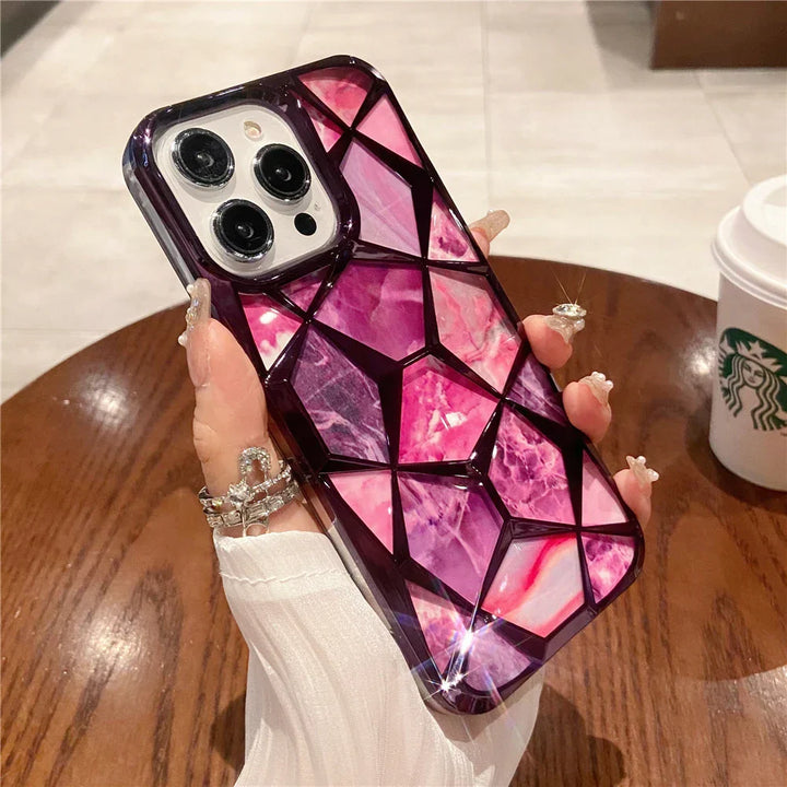 BowLift | Geometric Colorful Marble iPhone Case