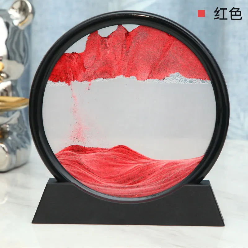 BowLift | 3D Sand Picture Aurelia Flow | Moving Sand Art in Glass | Relaxation & Decoration | Round Design