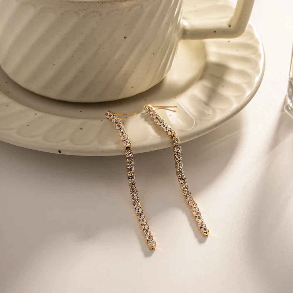 BowLift | 18k Dainty Diamond Tassel Earrings