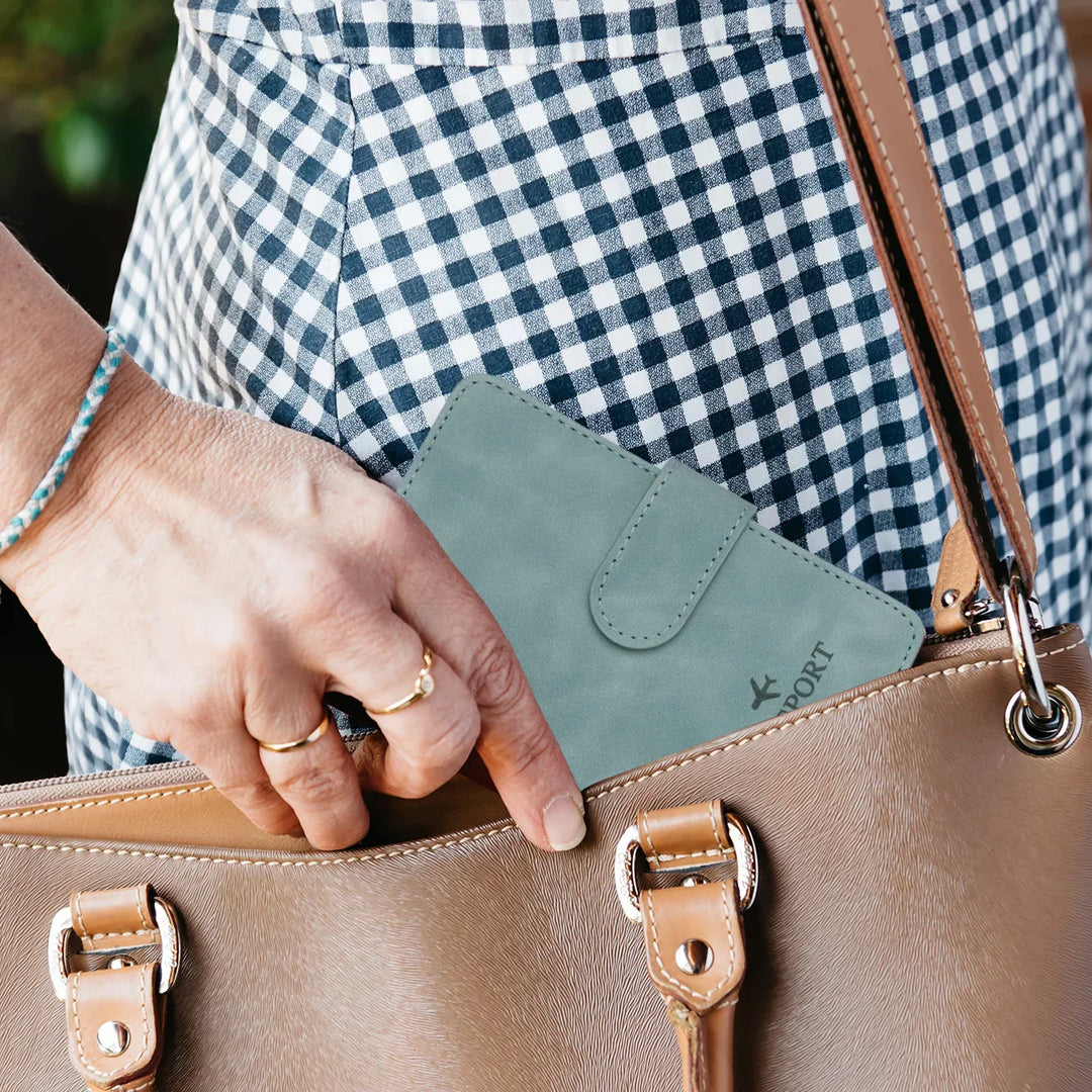 BowLift | SafePort Passport Holder | RFID Protection | Elegant Leather Look | Compact for Men & Women