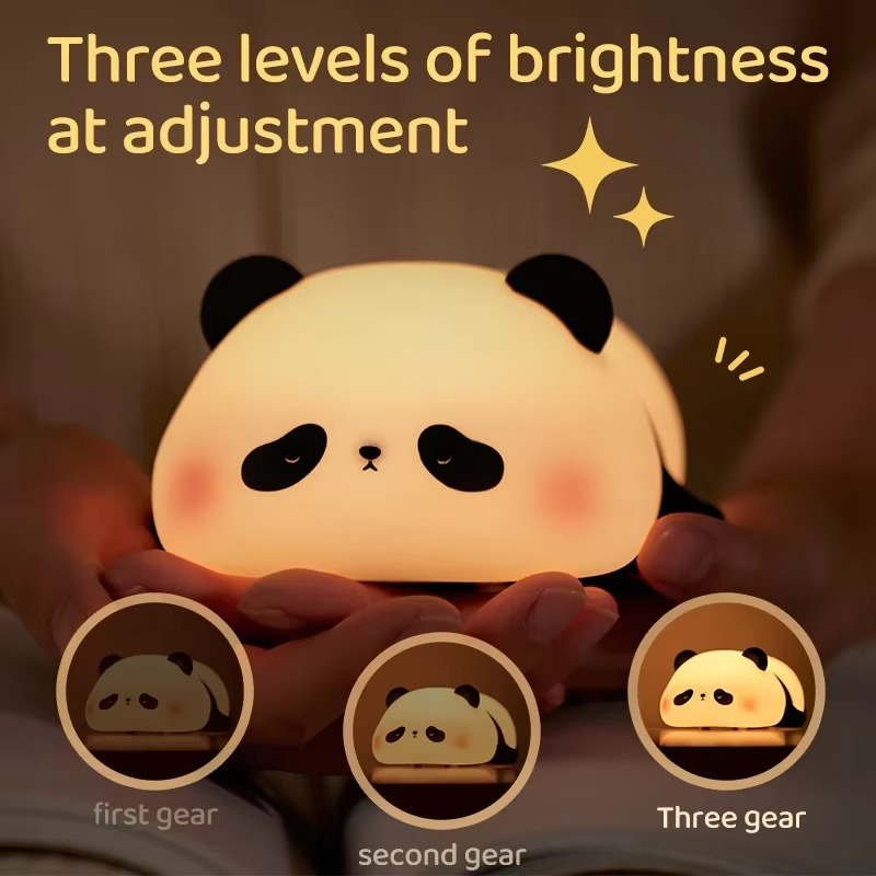 BowLift | Panda Touch-Activated Silicone LED Nightlight – USB Rechargeable, Syncable Soft Glow Lamp
