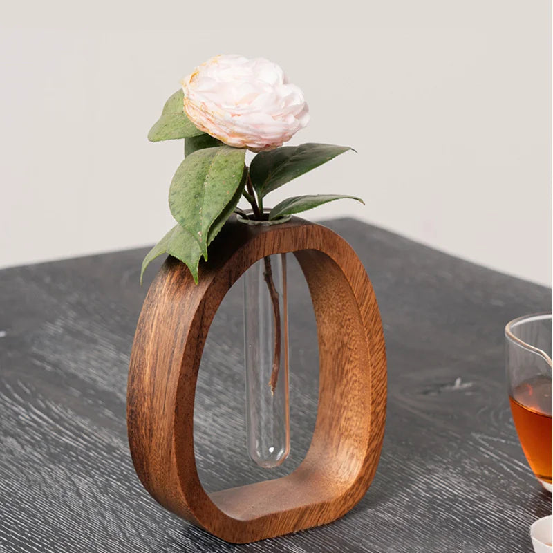 Oval Wood Frame Single Stem Vase | Bowlift