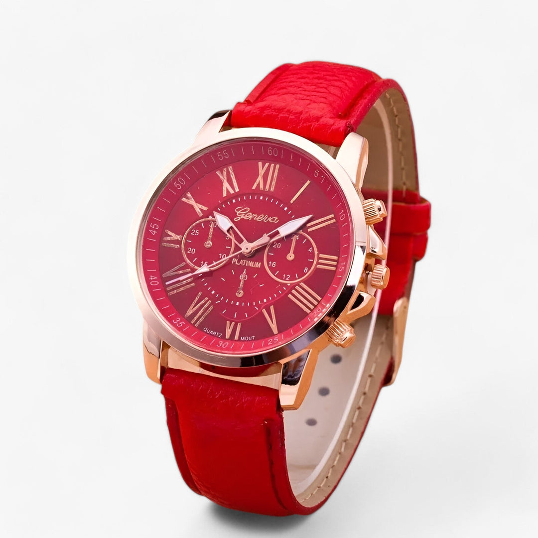 BowLift | Camille Womens Waterproof Leather Strap Watch 42mm