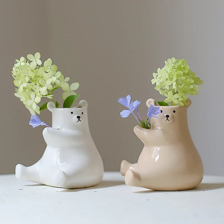 Bear with Flower Vase | Bowlift