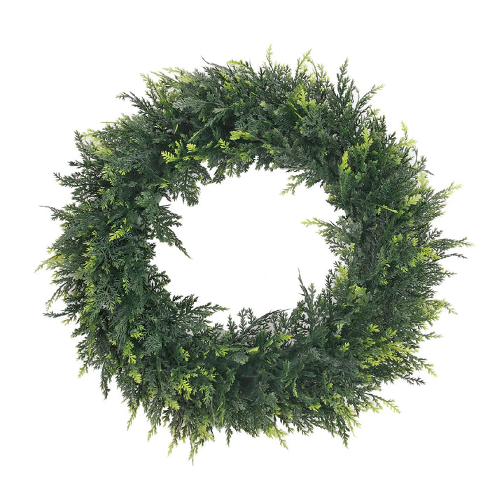 BowLift | Verdania | Artificial Cedar Wreath | Evergreen | 30 cm Ø | Low Maintenance Decor for Home & Garden