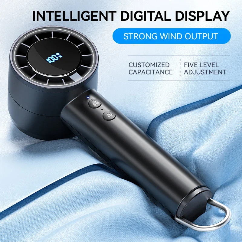 Silent High-Speed USB Handheld Fan – Portable Small Fan with LED Display, High Wind Power, and Cooling Air Conditioner Function | Bowlift