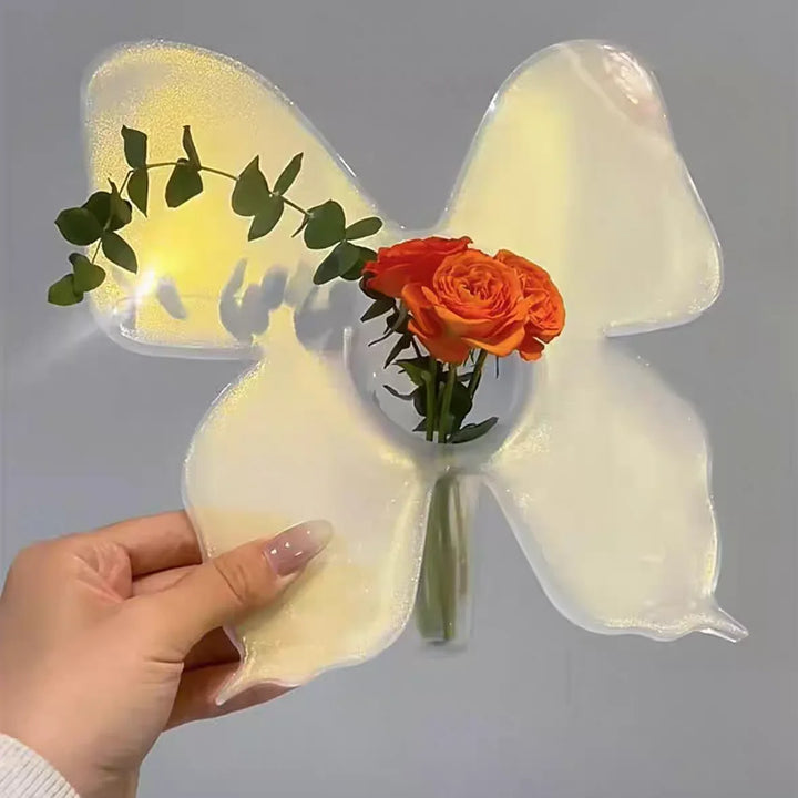 Artistic Butterfly Clear Flower Vase | Bowlift