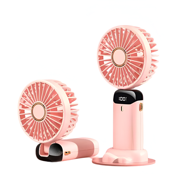 Rechargeable Handheld Mini Fan | 5-Speed, 90-Degree Adjustable & Quiet for Office, Home & Outdoor Use | Bowlift