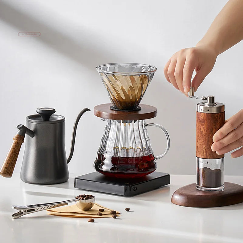 BowLift | GIANXI Hand Punch Coffee Pot With Lid Drip Swan Neck Spout Coffee Water Kettle Long Opening Coffee Machine Coffee Accessories