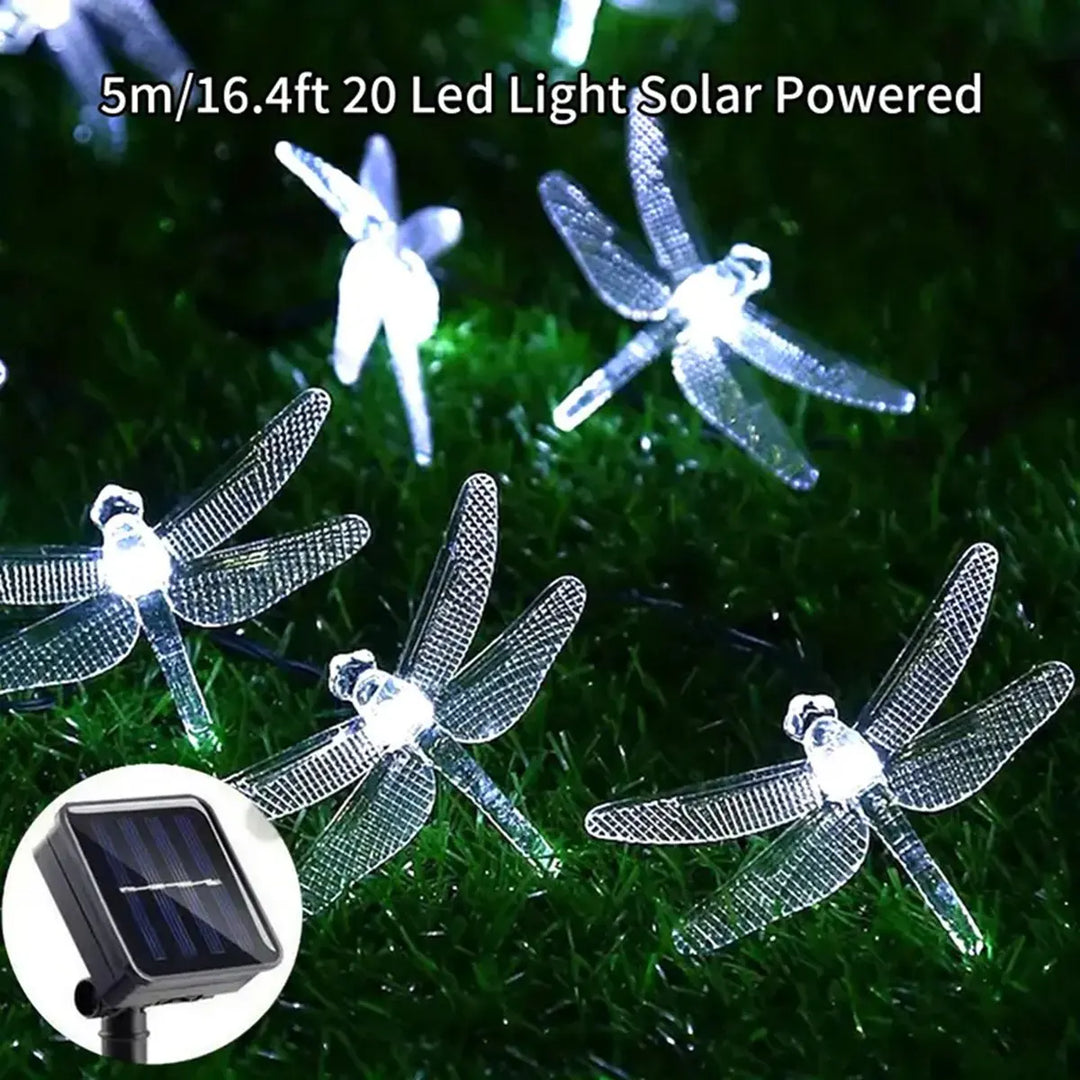 BowLift | Solar String Lights Lumila | 5 m with 20 Dragonfly LEDs | 8 Modes | Waterproof & Suitable for Outdoor