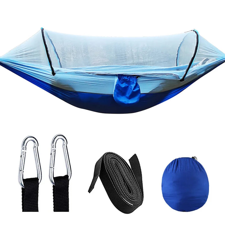 OutdoorRelax Hammock with Mosquito Net and Quick Release – 200 kg Load Capacity | Bowlift
