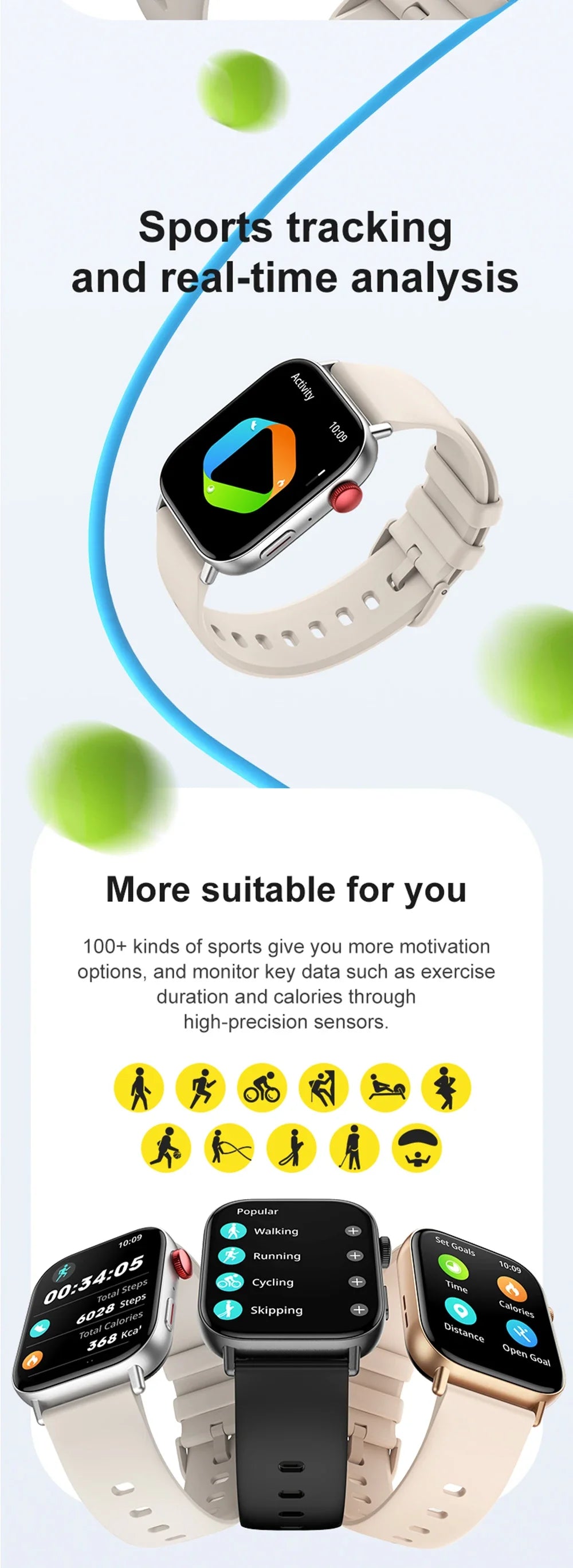 BowLift | 2 In 1 Fitness Tracker Voice Calling Smart Watch