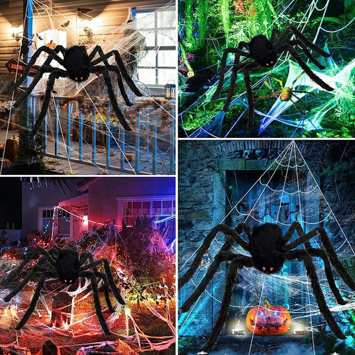 BowLift | CreepyWeb XXL Spider Web | Triangular | 5 m | Fluffy Halloween Decoration for Garden & Home