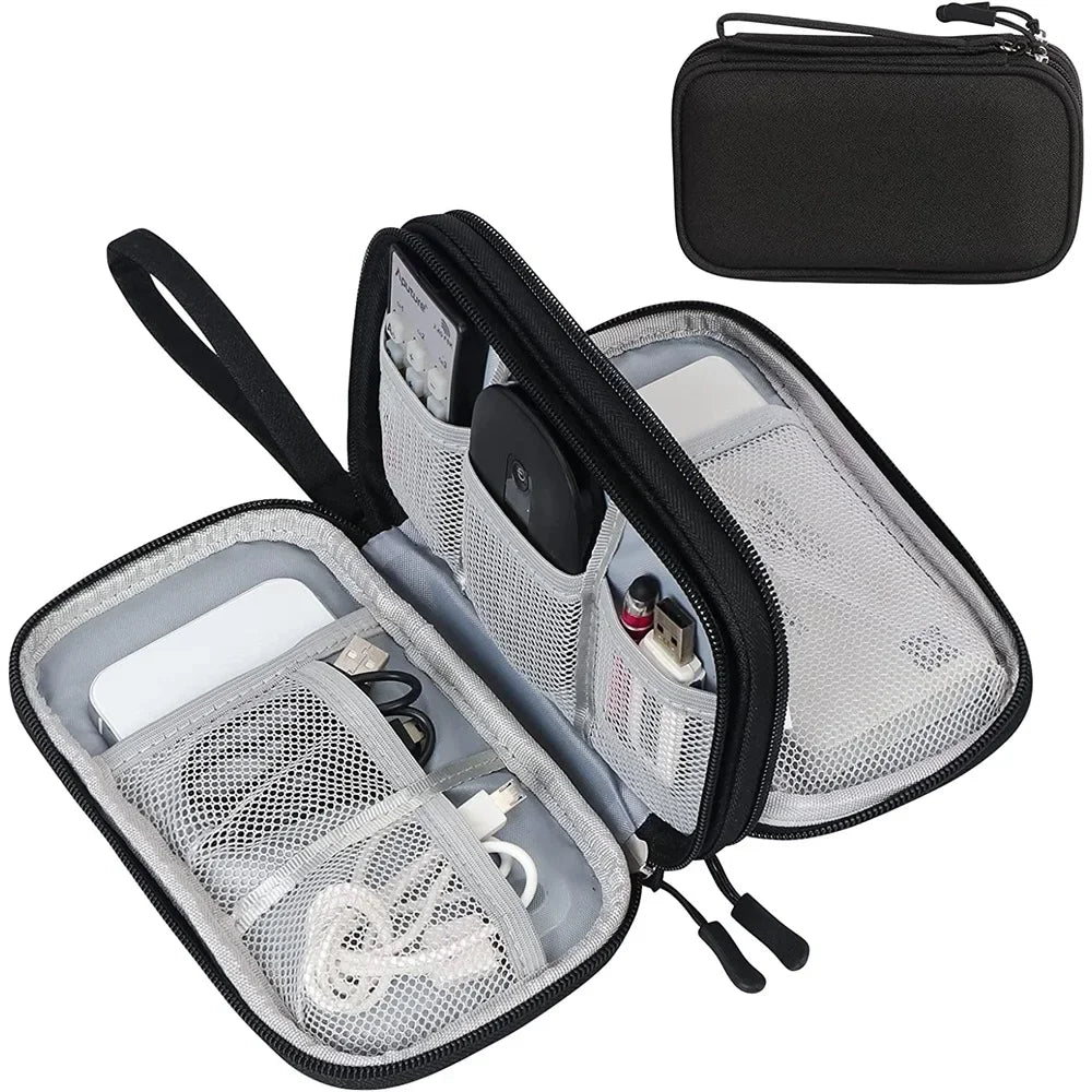 BowLift | Techviva PackSafe Electronic Organizer Bag | 2-layer & waterproof | For cables, chargers, USB & accessories | Compact & portable