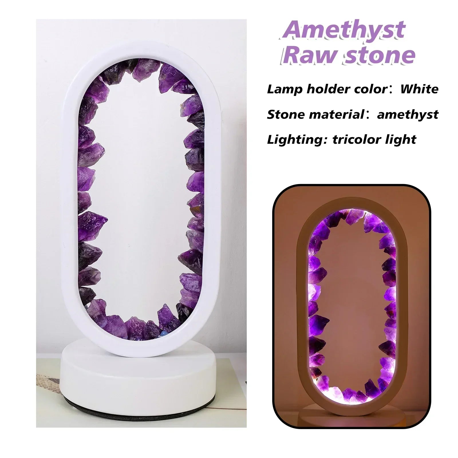 BowLift | AuraStone | Natural Calming Amethyst Serenity Lamp